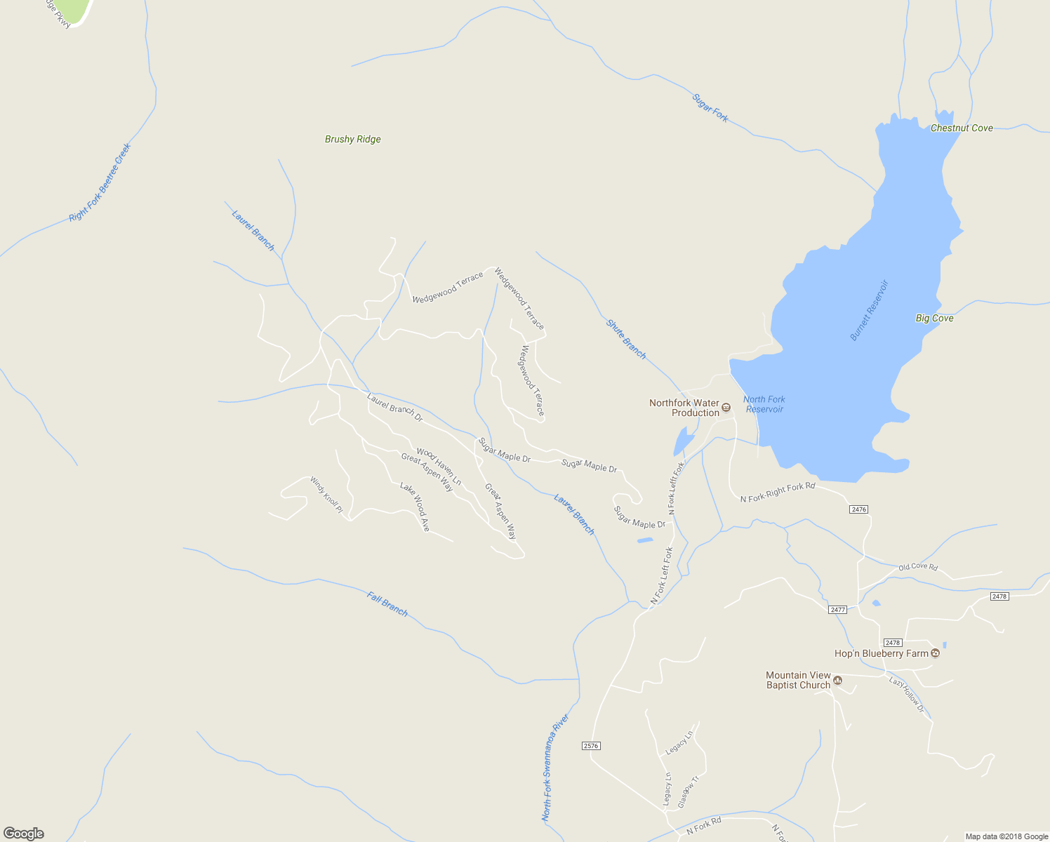 map of restaurants, bars, coffee shops, grocery stores, and more near 11 Winding Poplar Road in Black Mountain