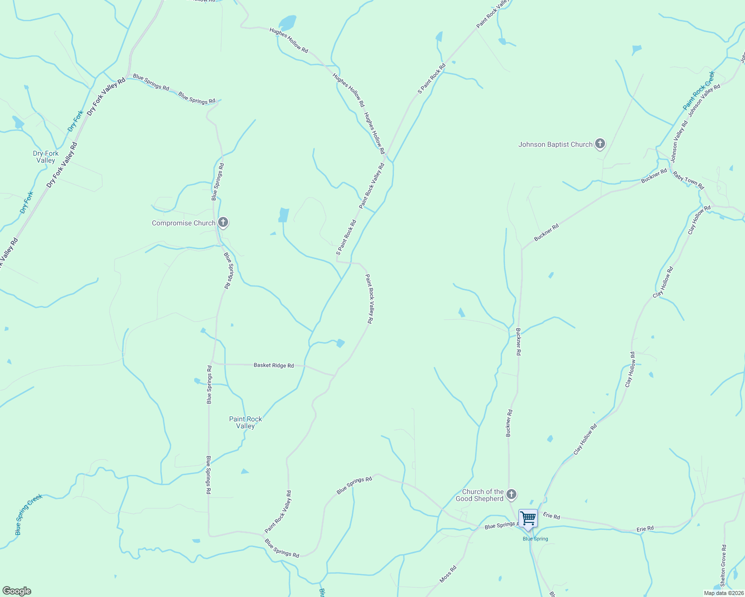 map of restaurants, bars, coffee shops, grocery stores, and more near 1581 Paint Rock Valley Road in Philadelphia