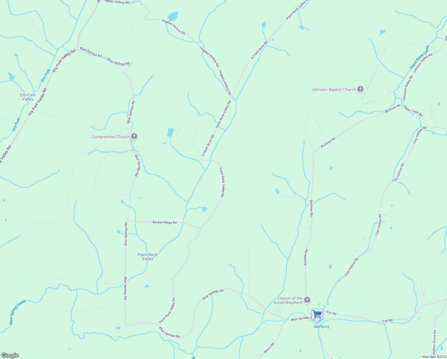 map of restaurants, bars, coffee shops, grocery stores, and more near 1581 Paint Rock Valley Road in Philadelphia