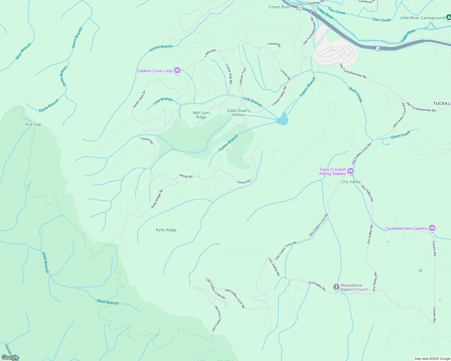 map of restaurants, bars, coffee shops, grocery stores, and more near 517 Clearwater Circle in Townsend