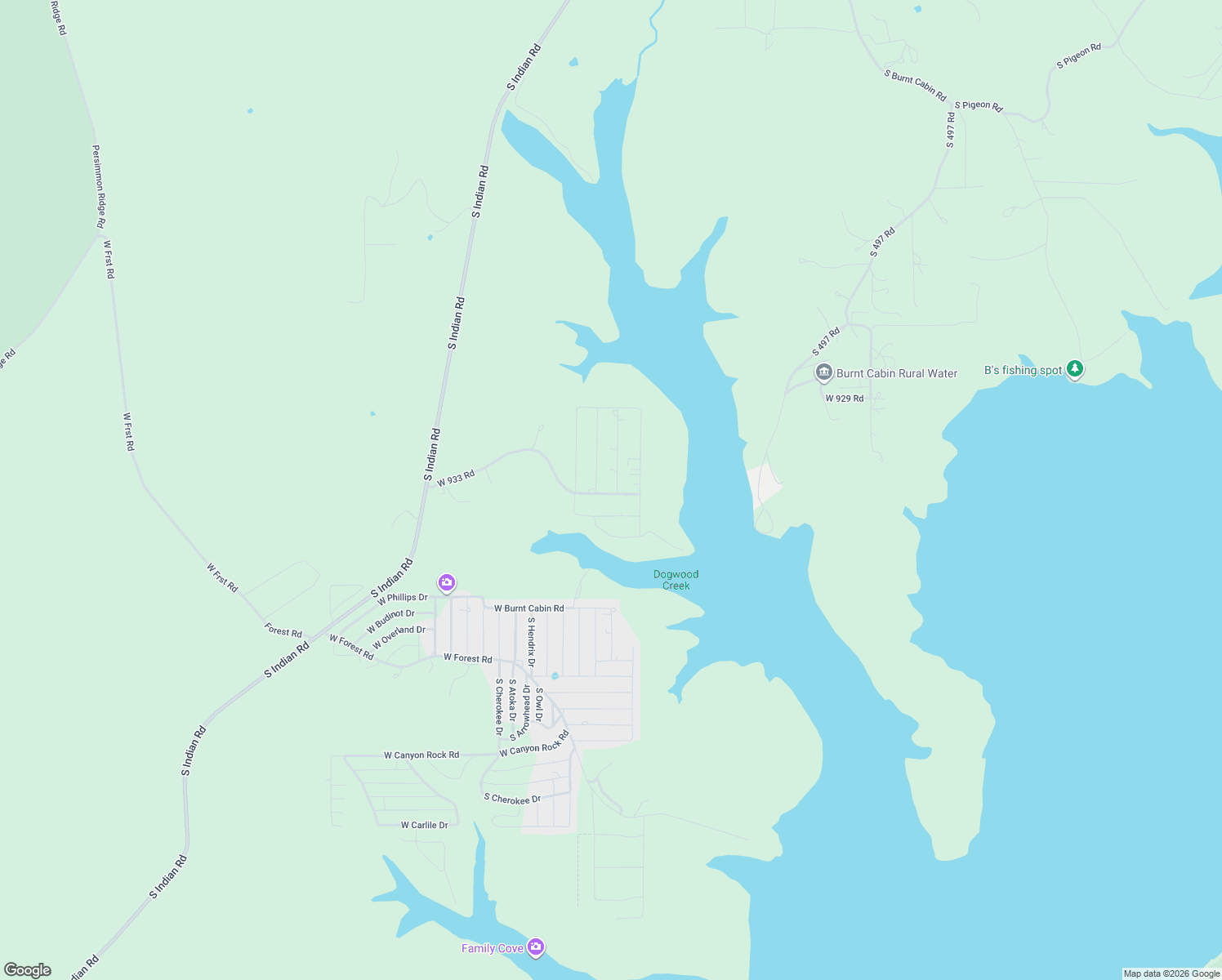 map of restaurants, bars, coffee shops, grocery stores, and more near 35375 South 488 Road in Park Hill