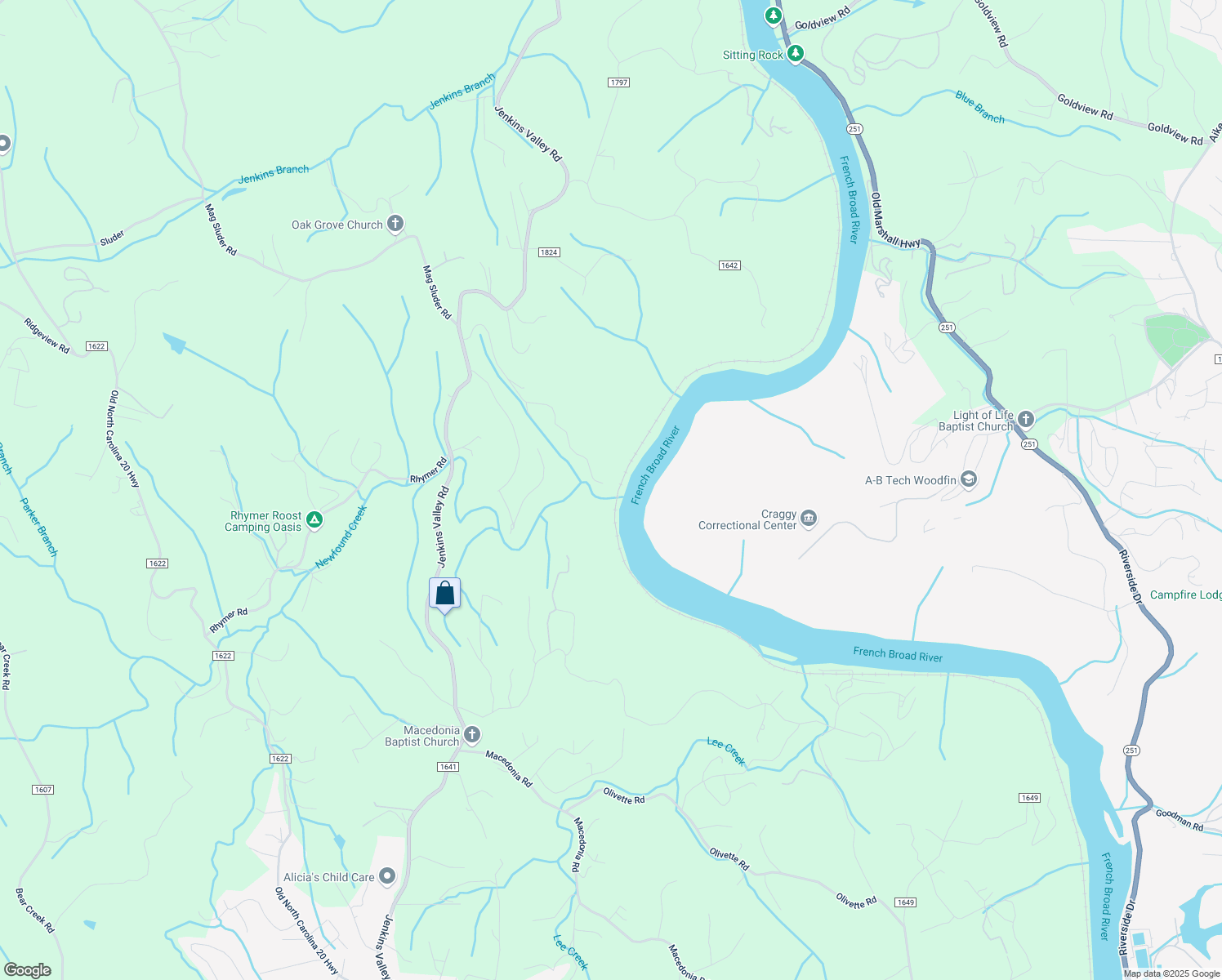 map of restaurants, bars, coffee shops, grocery stores, and more near 99999 Star Flower Road in Alexander