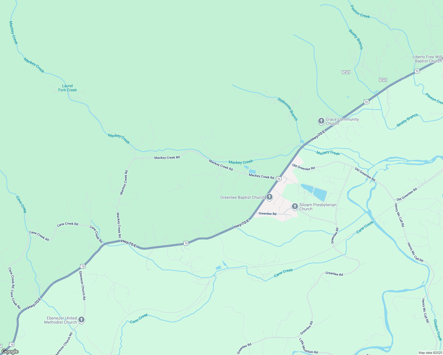 map of restaurants, bars, coffee shops, grocery stores, and more near 45 Quail Meadows Court in Old Fort