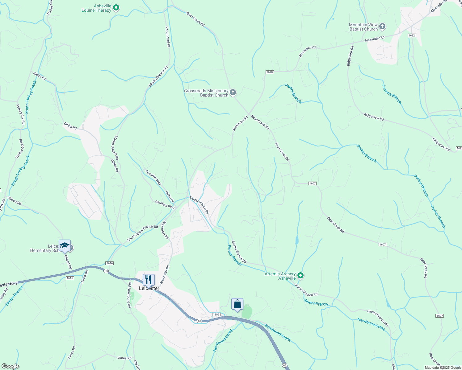 map of restaurants, bars, coffee shops, grocery stores, and more near 39 Freeman Road in Leicester