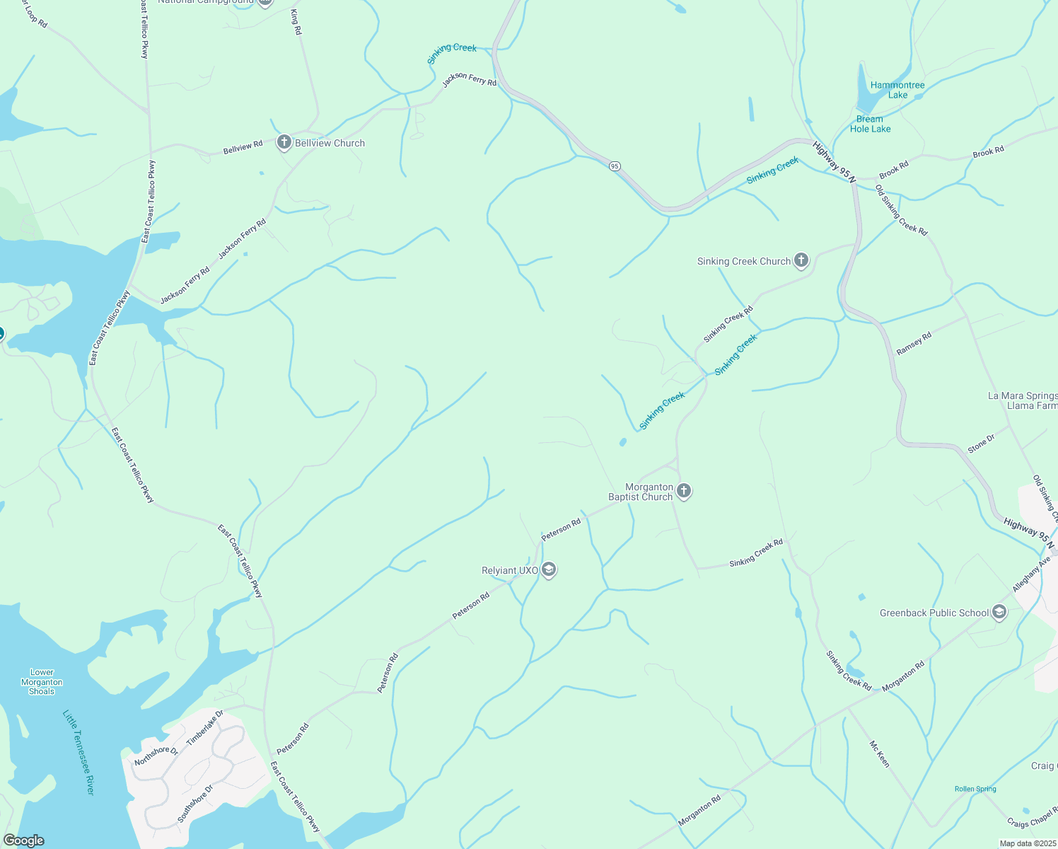 map of restaurants, bars, coffee shops, grocery stores, and more near 305 Franklin Estates Ln in Greenback