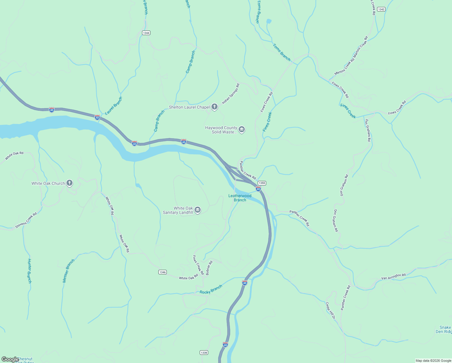 map of restaurants, bars, coffee shops, grocery stores, and more near in Fines Creek