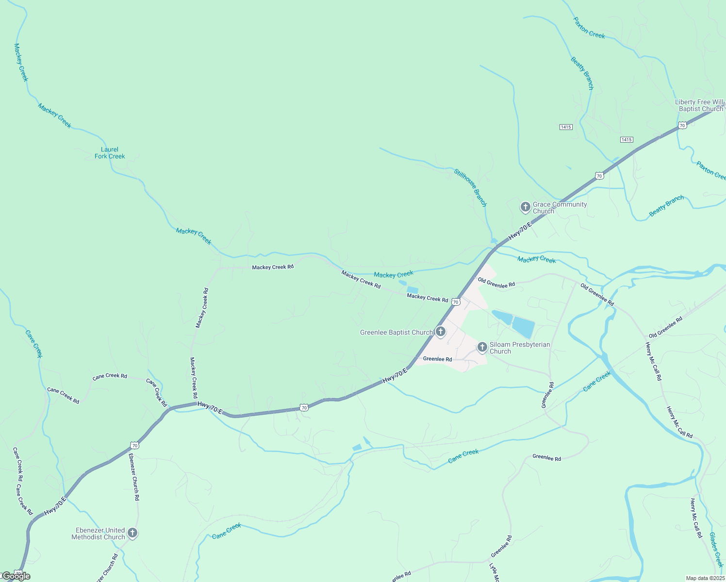 map of restaurants, bars, coffee shops, grocery stores, and more near 45 Quail Meadows Court in Old Fort