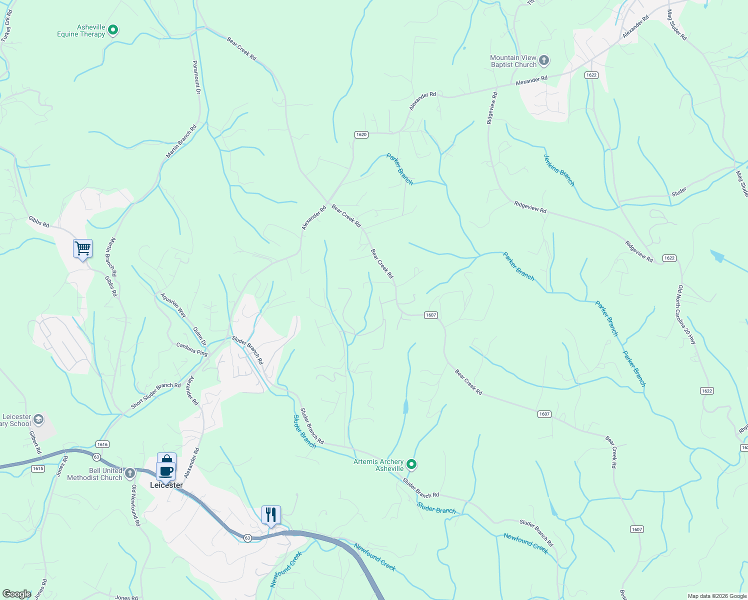 map of restaurants, bars, coffee shops, grocery stores, and more near 1 Temujin Drive in Leicester