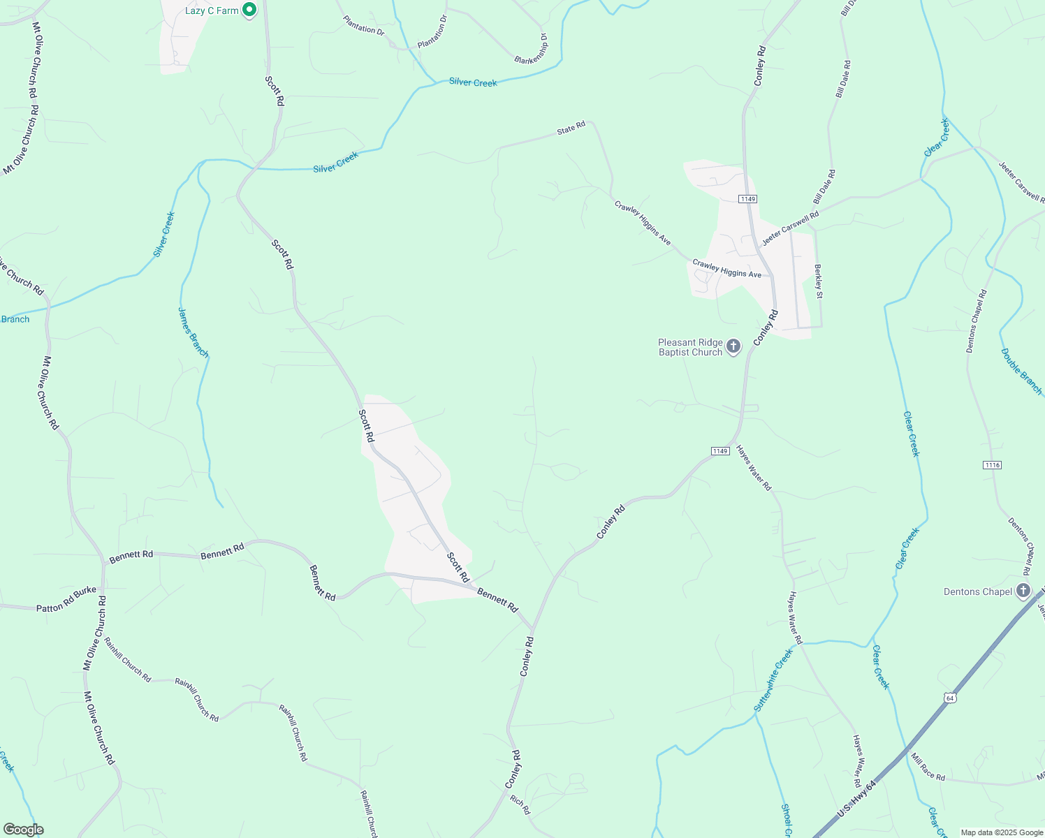 map of restaurants, bars, coffee shops, grocery stores, and more near 4974 Foreman Street in Morganton
