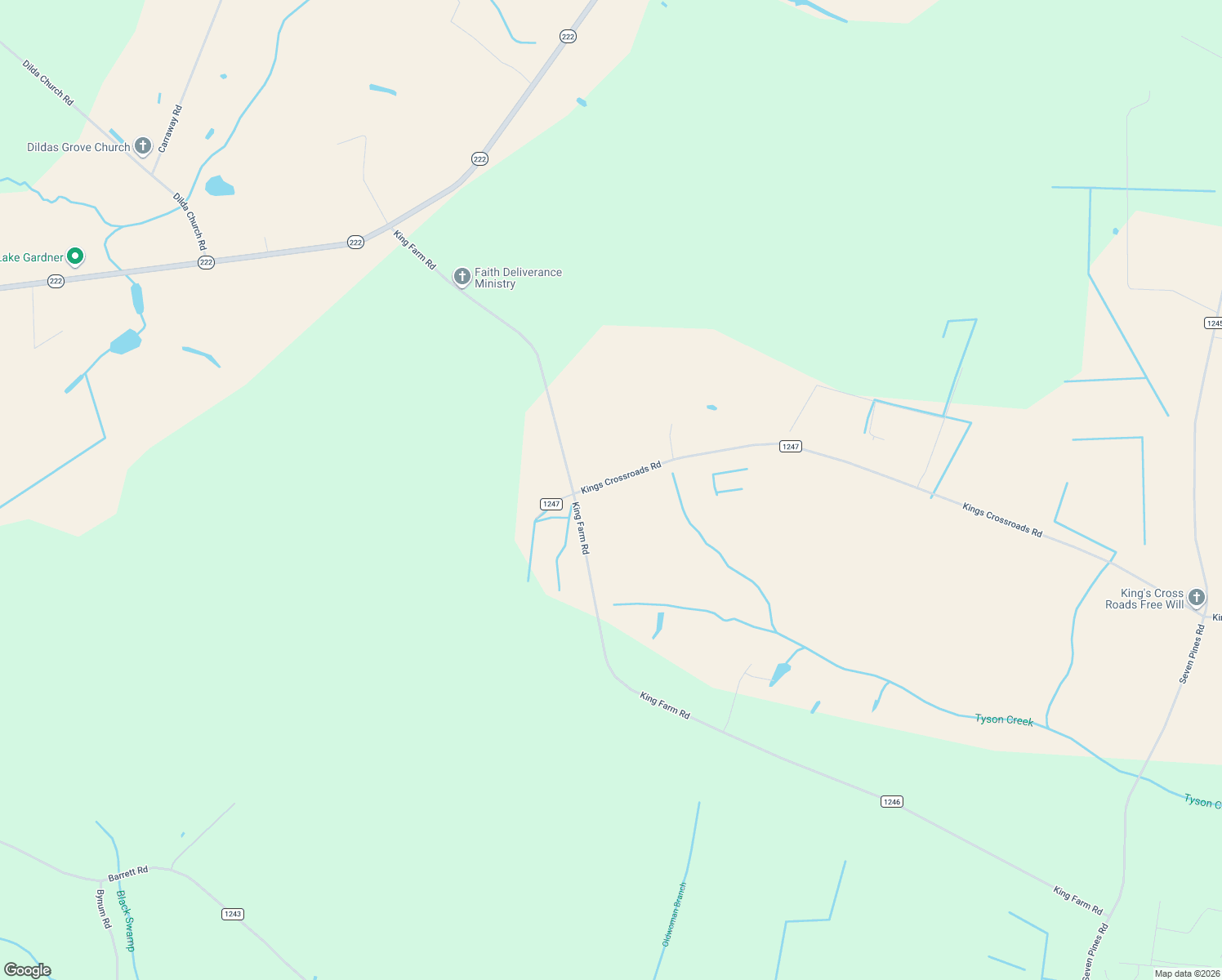 map of restaurants, bars, coffee shops, grocery stores, and more near 5507 Kings Crossroads Road in Fountain