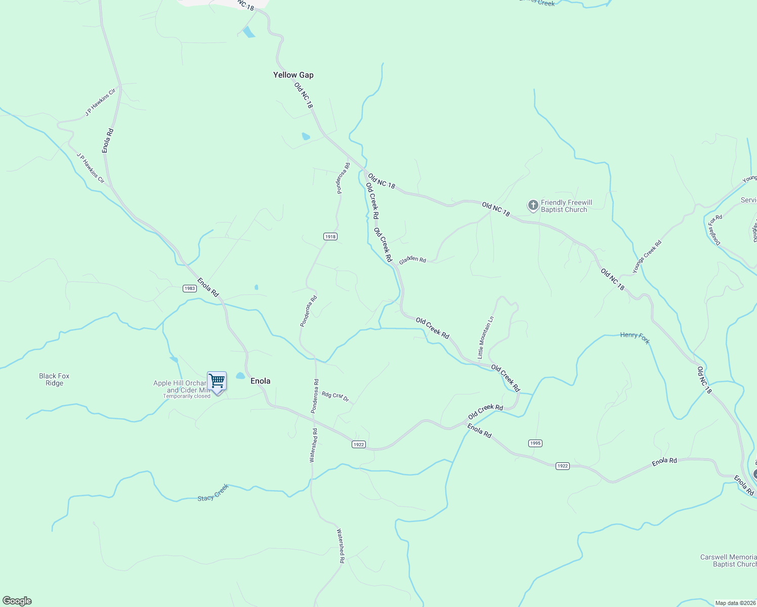 map of restaurants, bars, coffee shops, grocery stores, and more near 5078 Christopher Road in Morganton