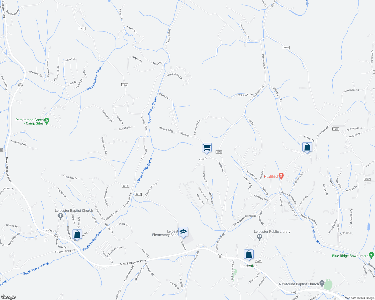 map of restaurants, bars, coffee shops, grocery stores, and more near 70 Gibbs Road in Leicester