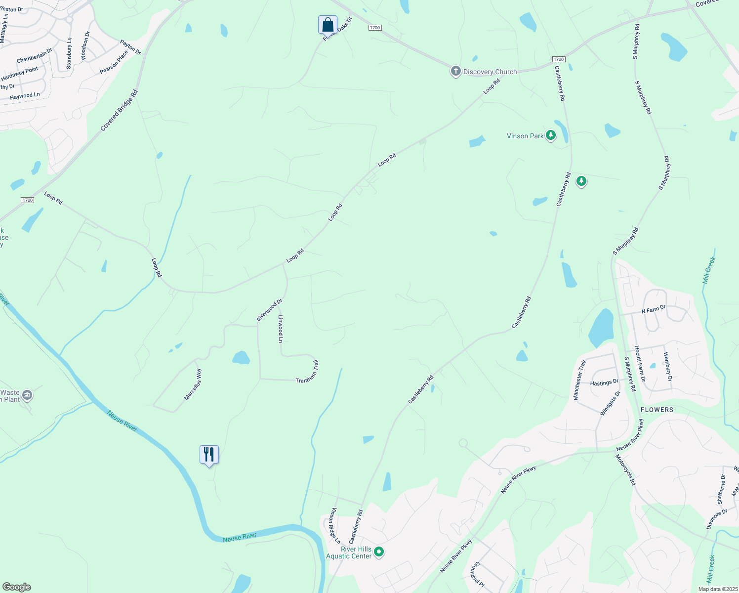 map of restaurants, bars, coffee shops, grocery stores, and more near 148 Gasper Ct in Clayton