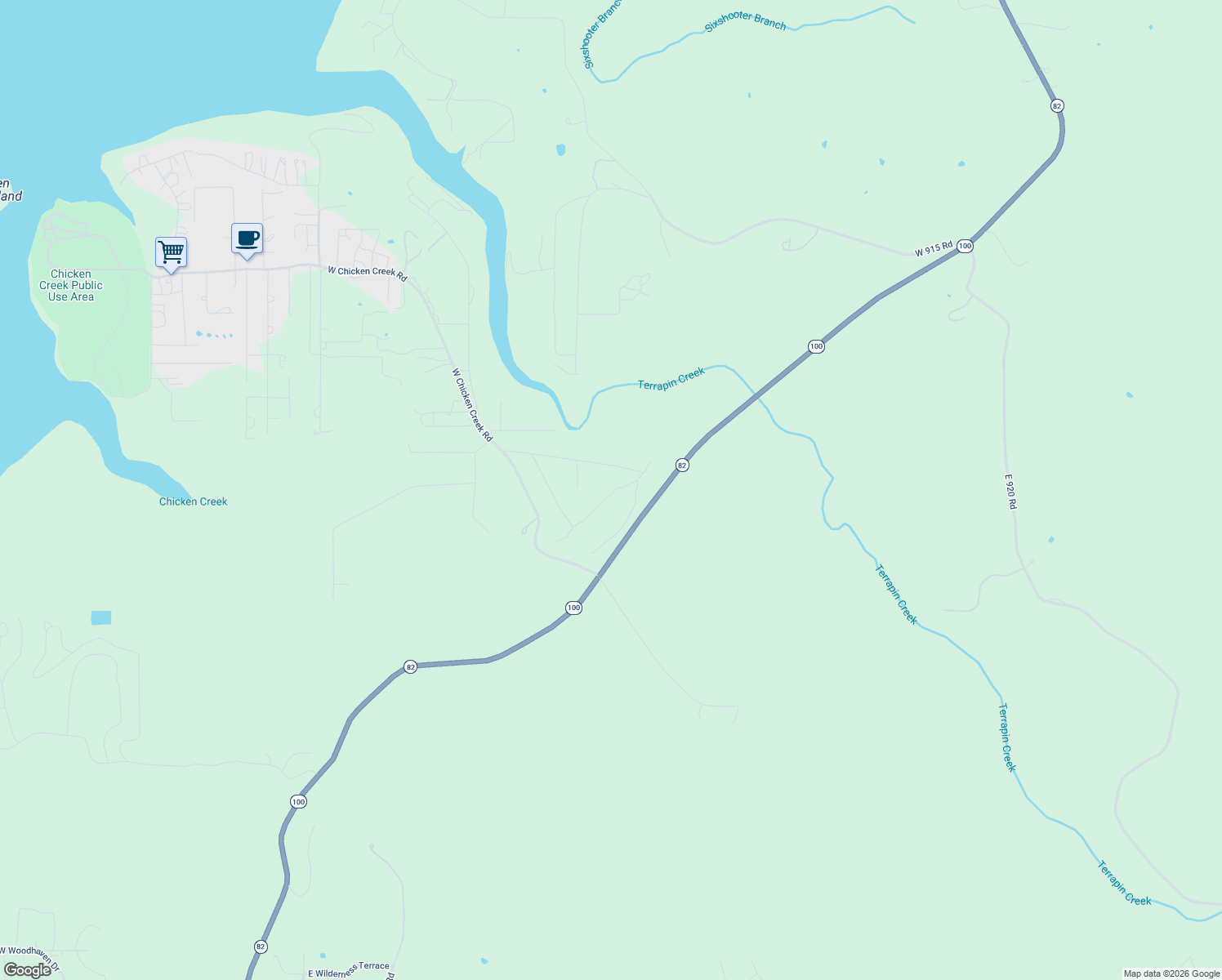 map of restaurants, bars, coffee shops, grocery stores, and more near in Evening Shade