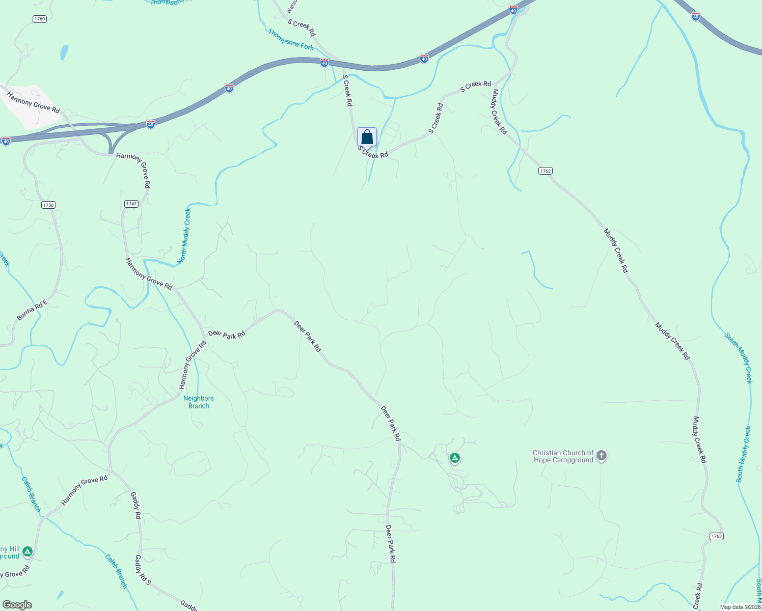 map of restaurants, bars, coffee shops, grocery stores, and more near 85 Trellis Dr in Nebo