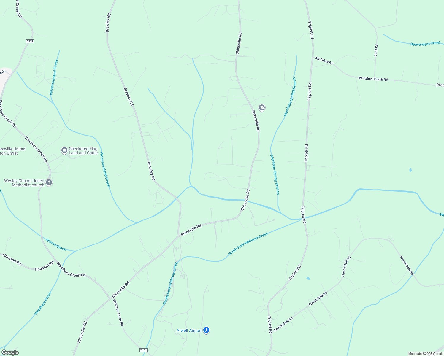map of restaurants, bars, coffee shops, grocery stores, and more near 1201 Shinnville Road in Cleveland