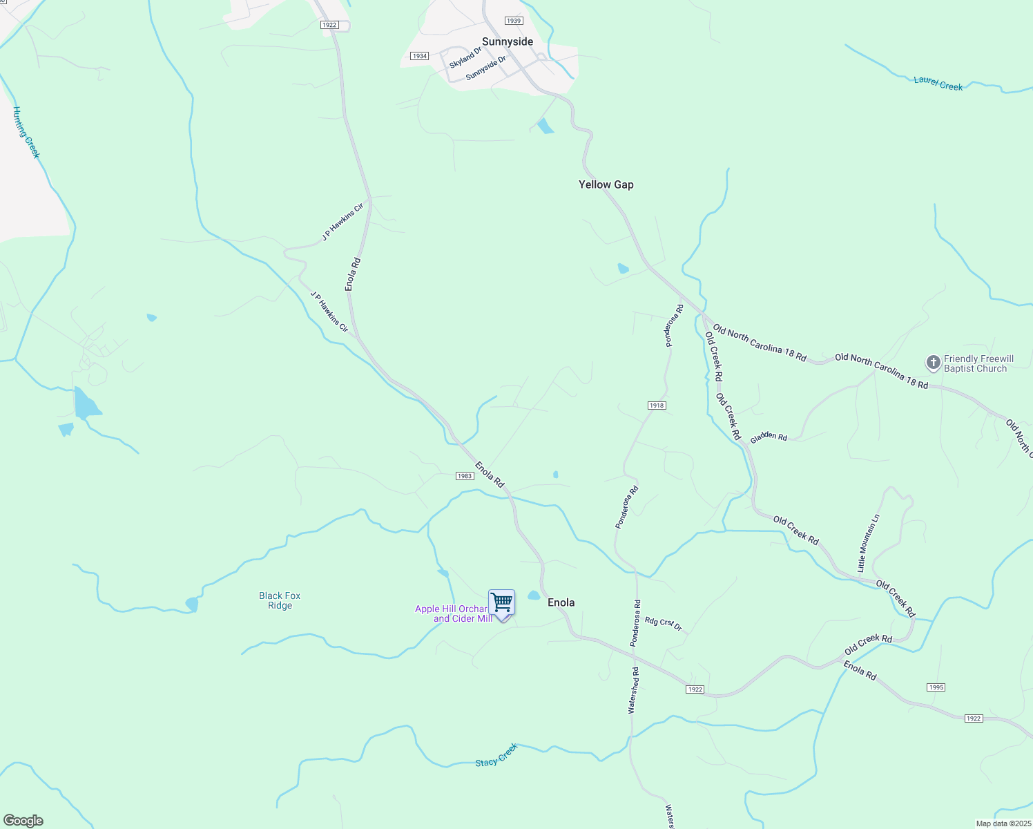 map of restaurants, bars, coffee shops, grocery stores, and more near 2118 Coy Lane in Morganton