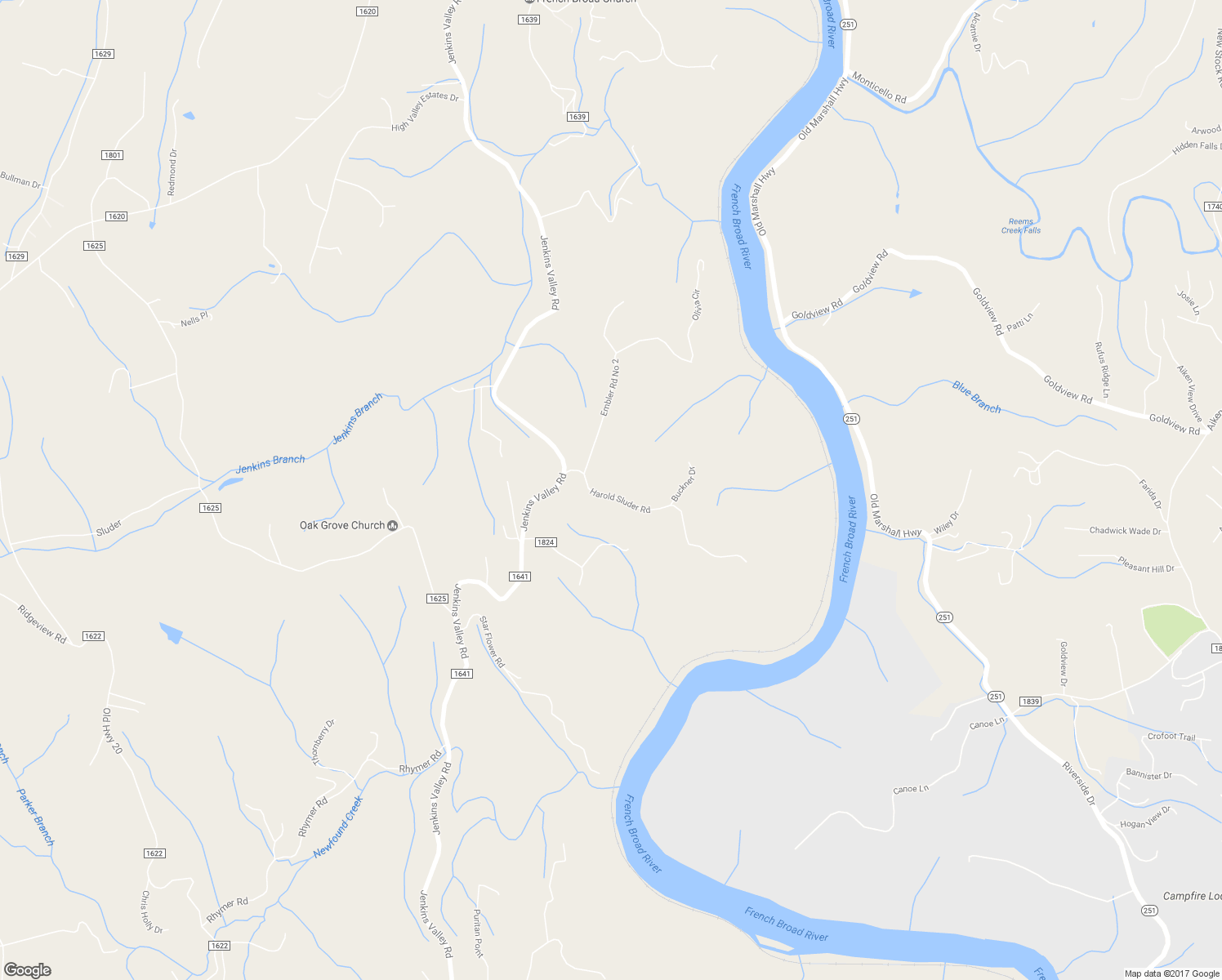 map of restaurants, bars, coffee shops, grocery stores, and more near 50 Harold Sluder Road in Alexander