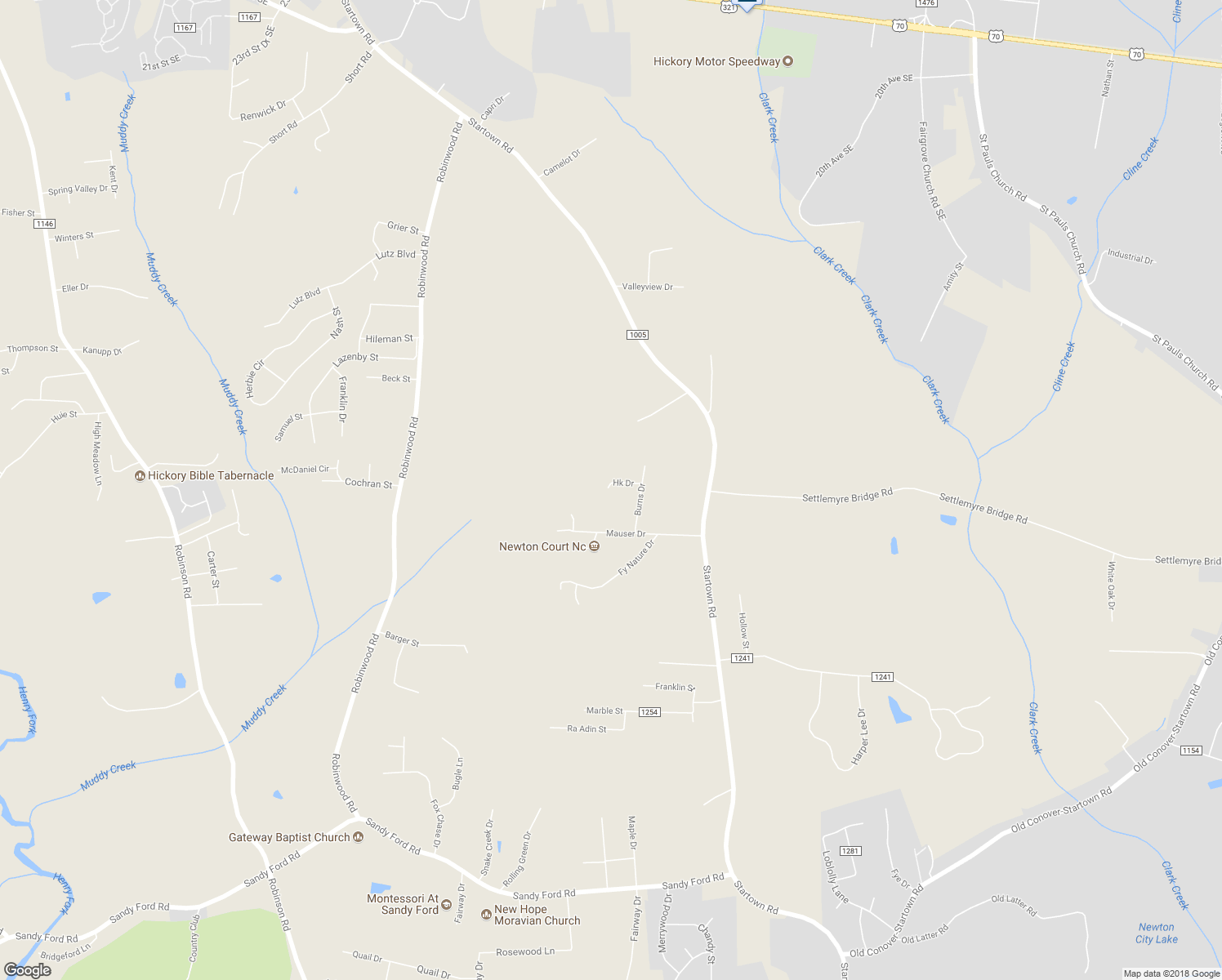 map of restaurants, bars, coffee shops, grocery stores, and more near 2683 Hk Drive in Newton
