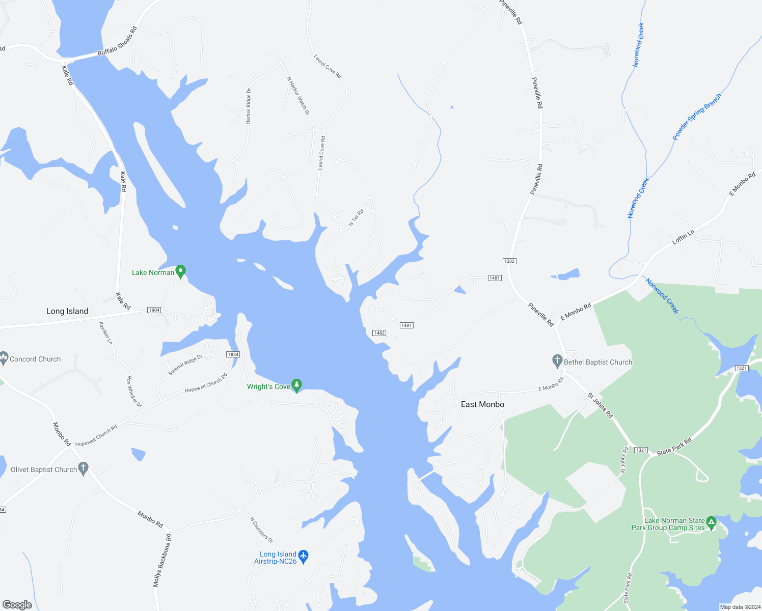 map of restaurants, bars, coffee shops, grocery stores, and more near 124 Sunset View Lane in Statesville