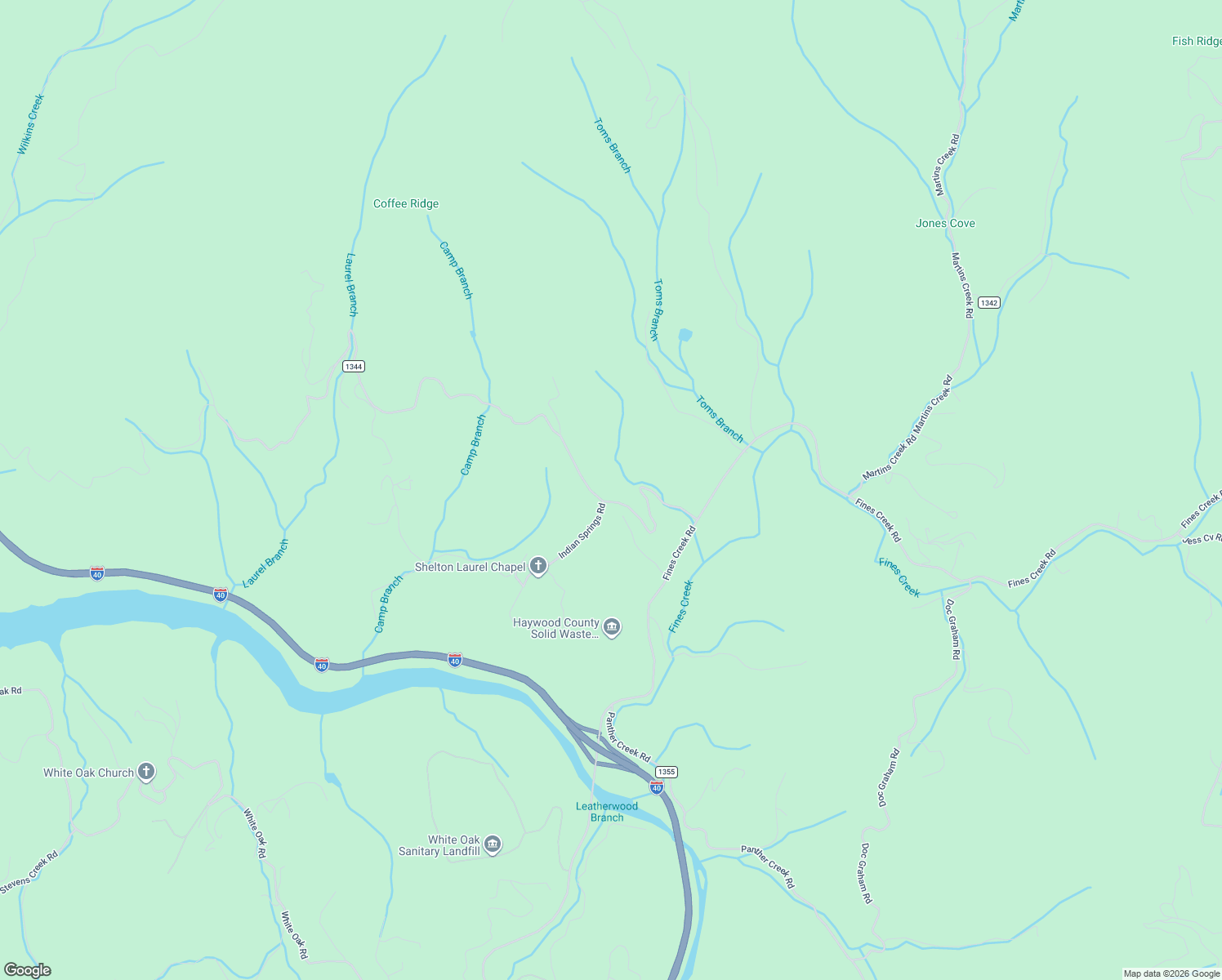 map of restaurants, bars, coffee shops, grocery stores, and more near 467 Shelton Laurel Road in Clyde