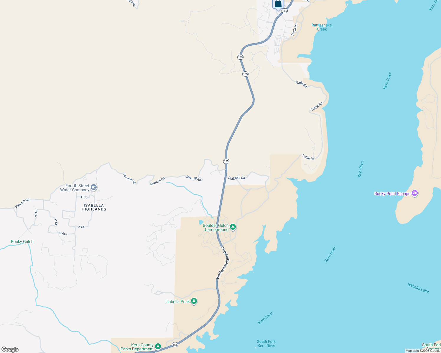 map of restaurants, bars, coffee shops, grocery stores, and more near 29 Sawmill Road in Wofford Heights