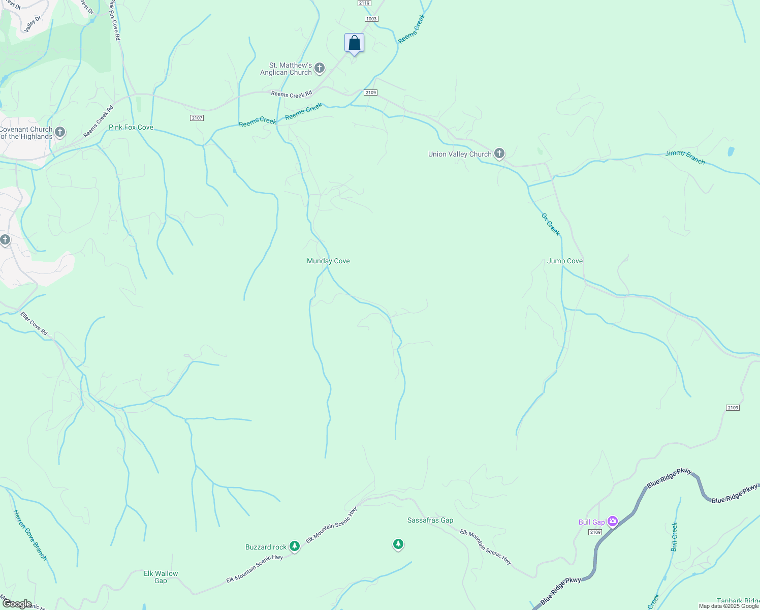map of restaurants, bars, coffee shops, grocery stores, and more near 176 Mundy Cove Road in Weaverville