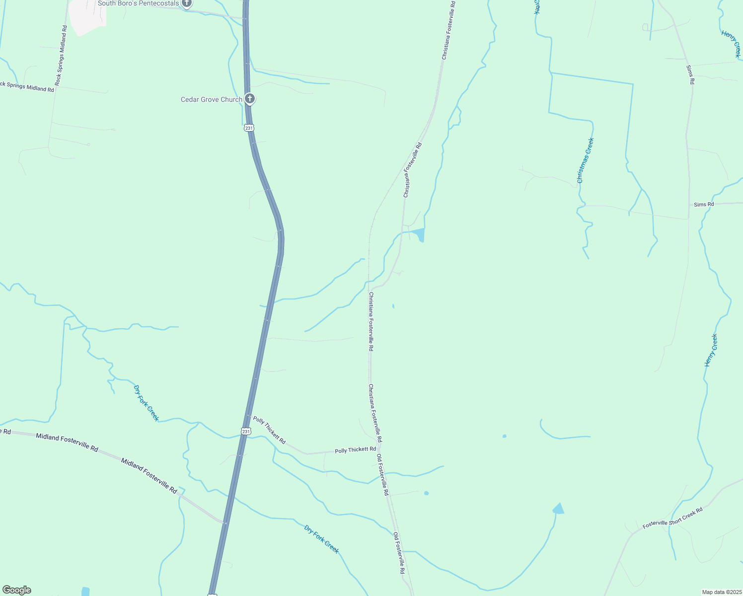 map of restaurants, bars, coffee shops, grocery stores, and more near 10411 Christiana Fosterville Road in Christiana