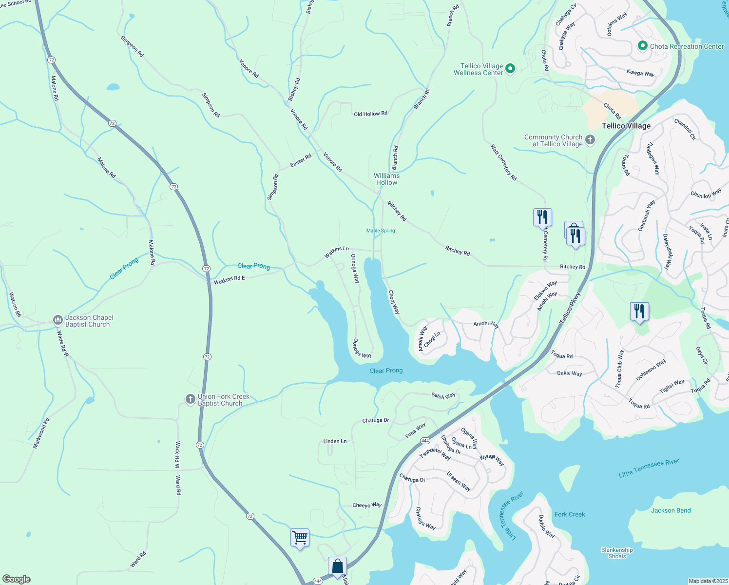 map of restaurants, bars, coffee shops, grocery stores, and more near 122 Oonoga Way in Loudon