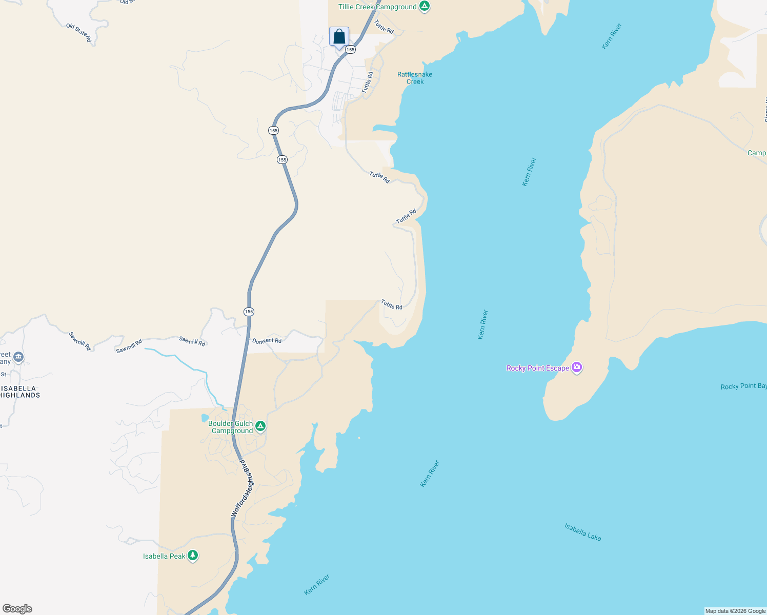 map of restaurants, bars, coffee shops, grocery stores, and more near 874 Dunivent Road in Wofford Heights