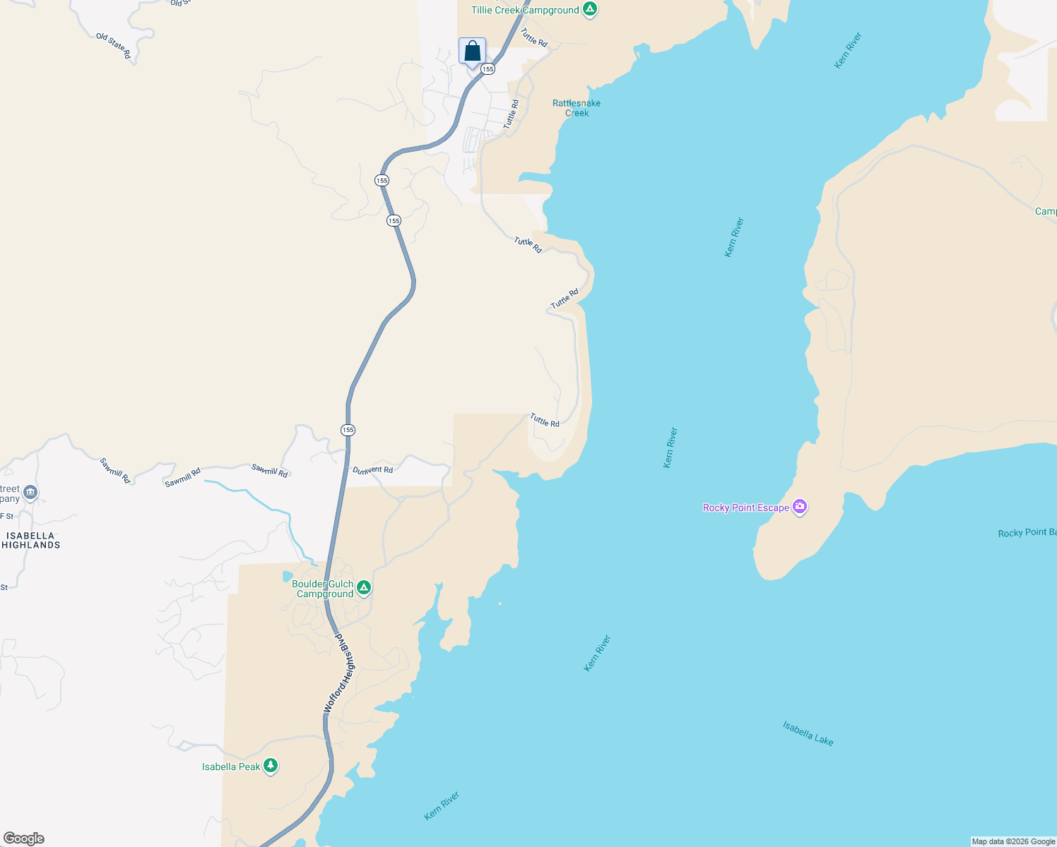 map of restaurants, bars, coffee shops, grocery stores, and more near 874 Dunivent Road in Wofford Heights