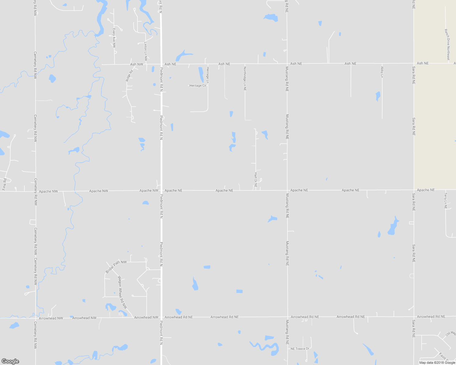 map of restaurants, bars, coffee shops, grocery stores, and more near 723 Apache Northeast in Piedmont