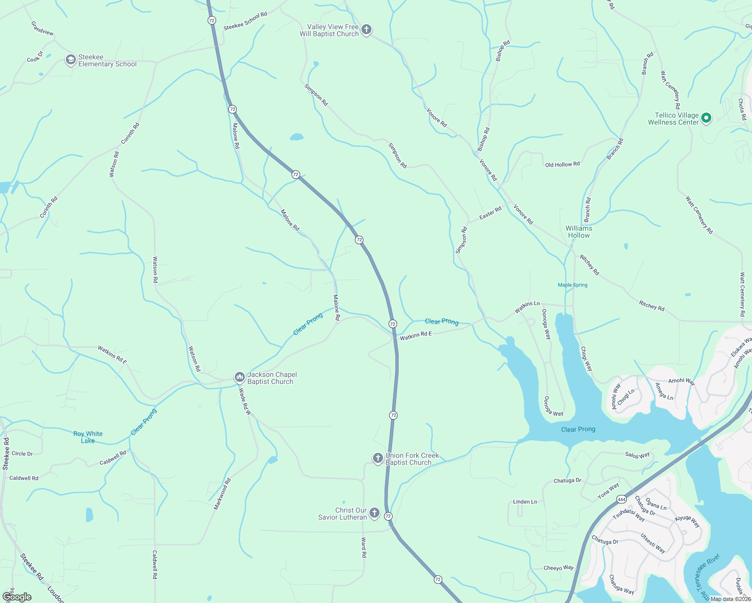 map of restaurants, bars, coffee shops, grocery stores, and more near 680 Malone Road in Loudon