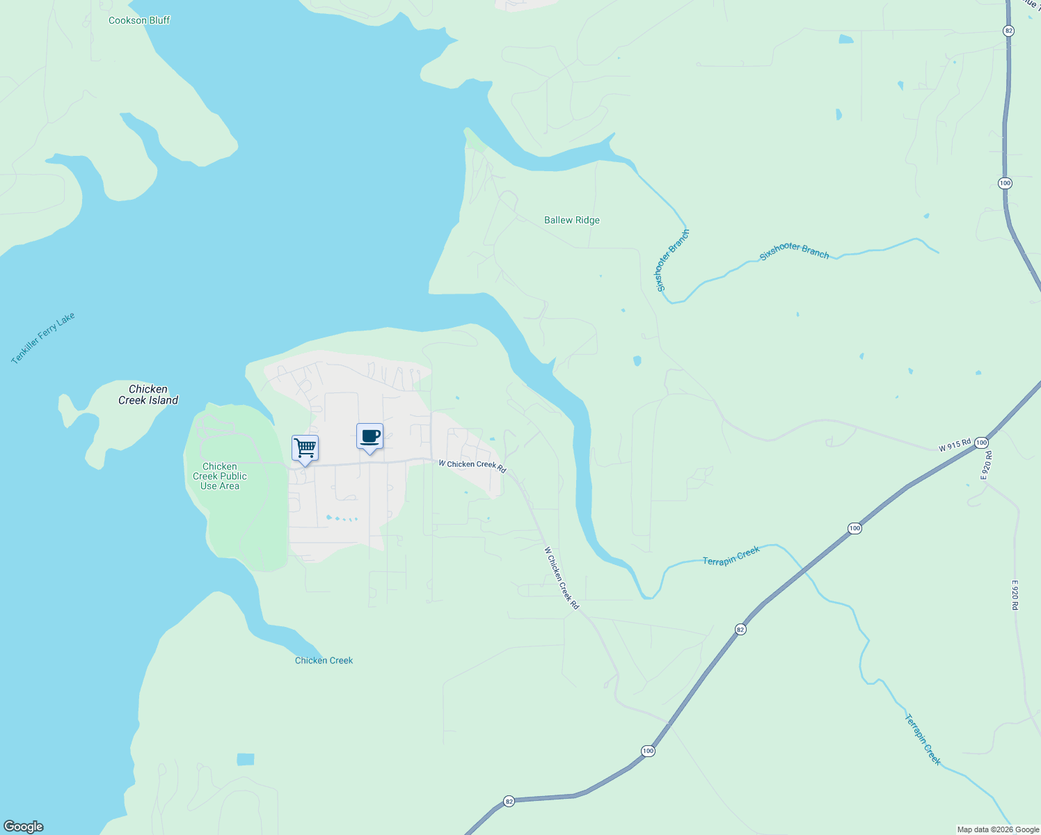 map of restaurants, bars, coffee shops, grocery stores, and more near 33936 South Terrapin Creek Road in Cookson