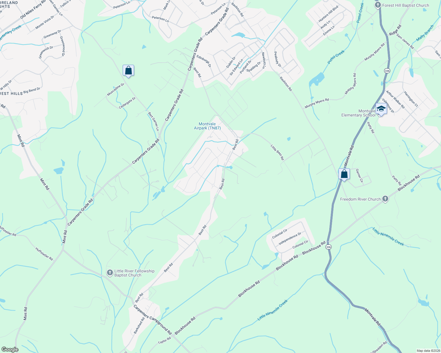 map of restaurants, bars, coffee shops, grocery stores, and more near 3031 Best Road in Maryville