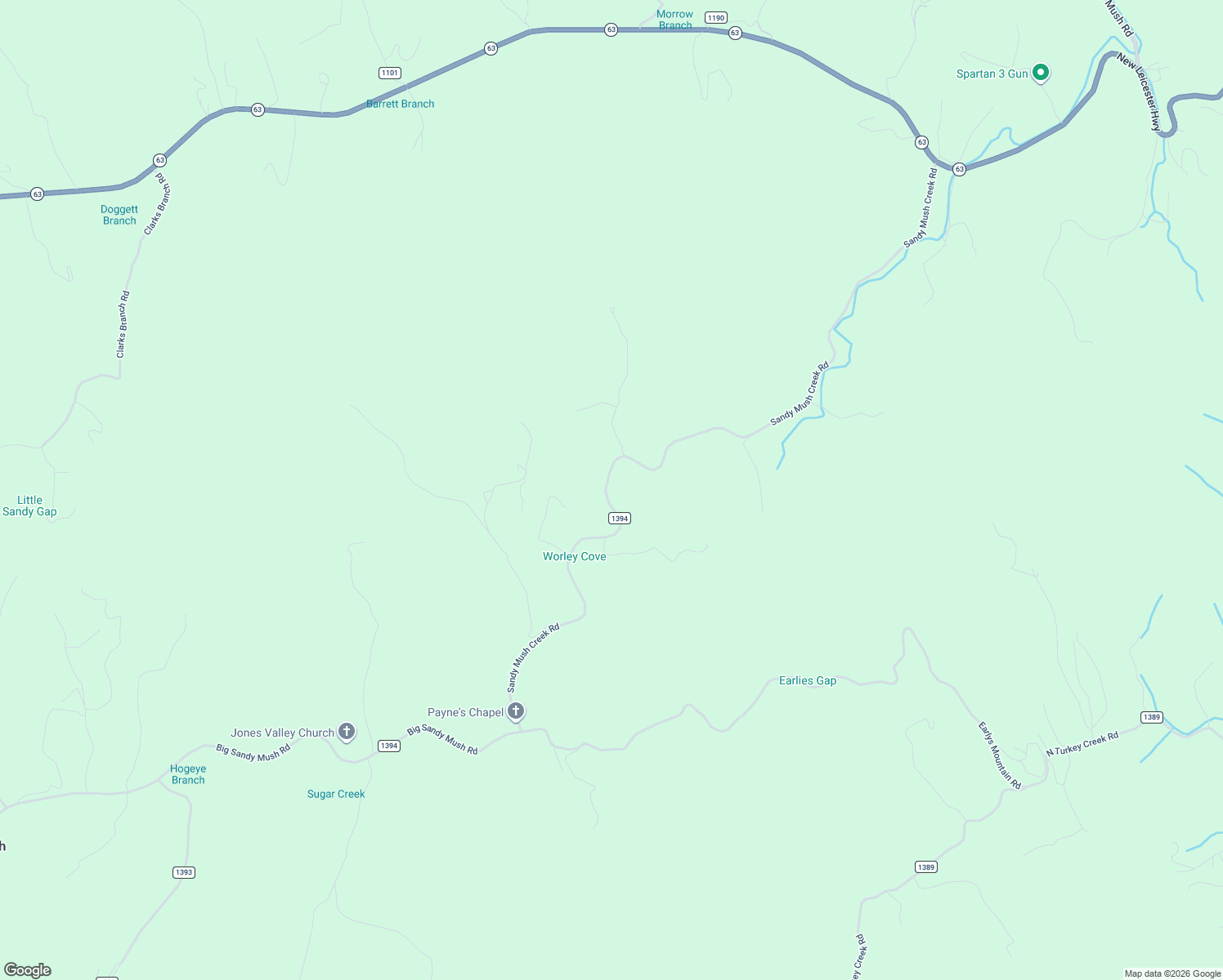 map of restaurants, bars, coffee shops, grocery stores, and more near 199 Sandy Mush Creek Road in Leicester