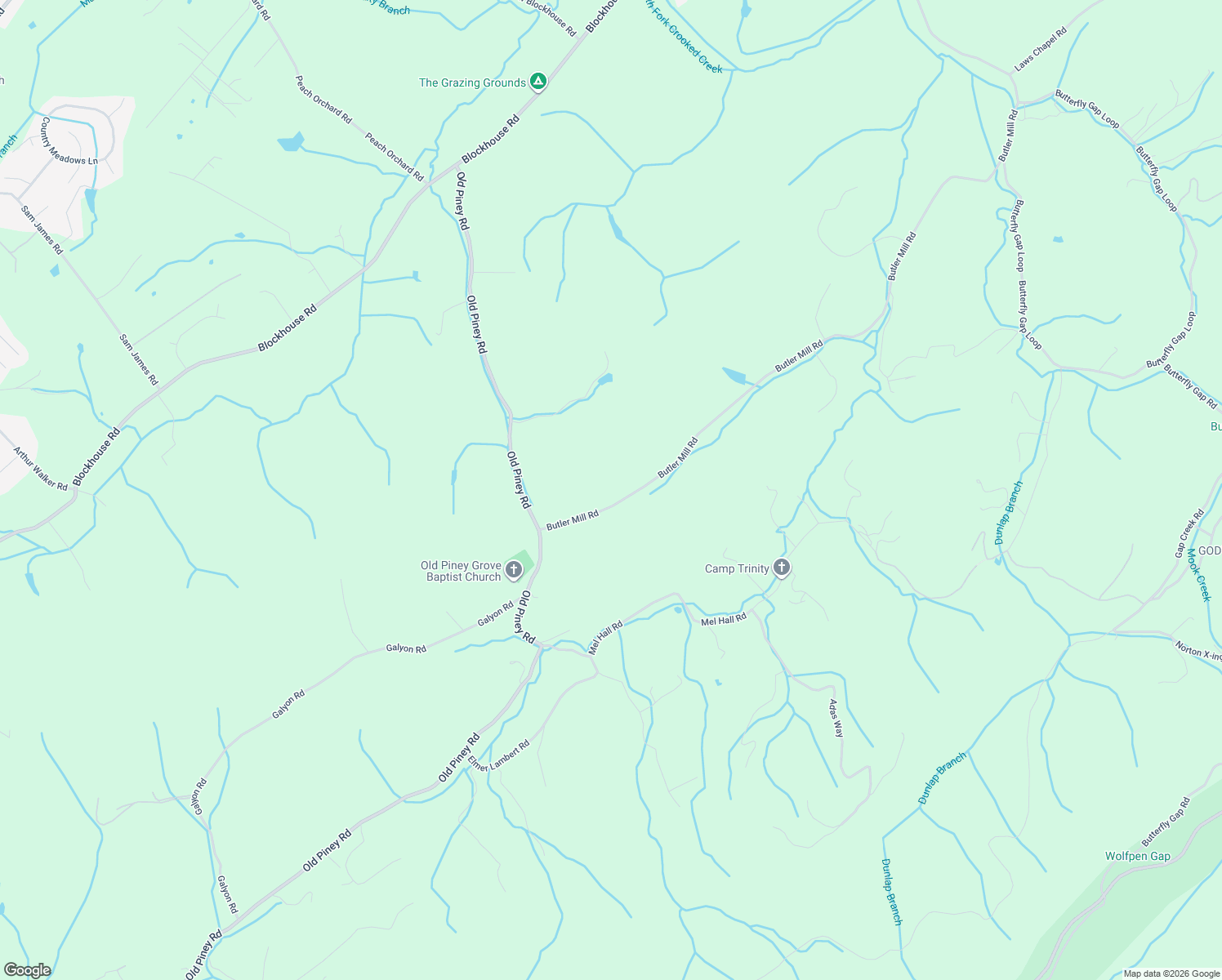 map of restaurants, bars, coffee shops, grocery stores, and more near 702 Butler Mill Road in Maryville