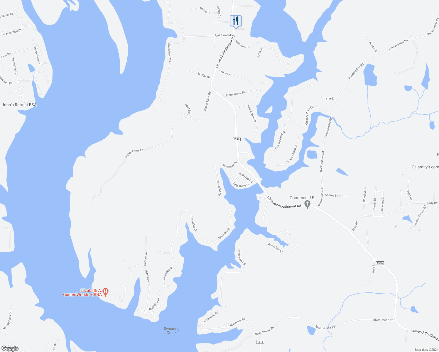 map of restaurants, bars, coffee shops, grocery stores, and more near 407 Riverside Drive in Lexington