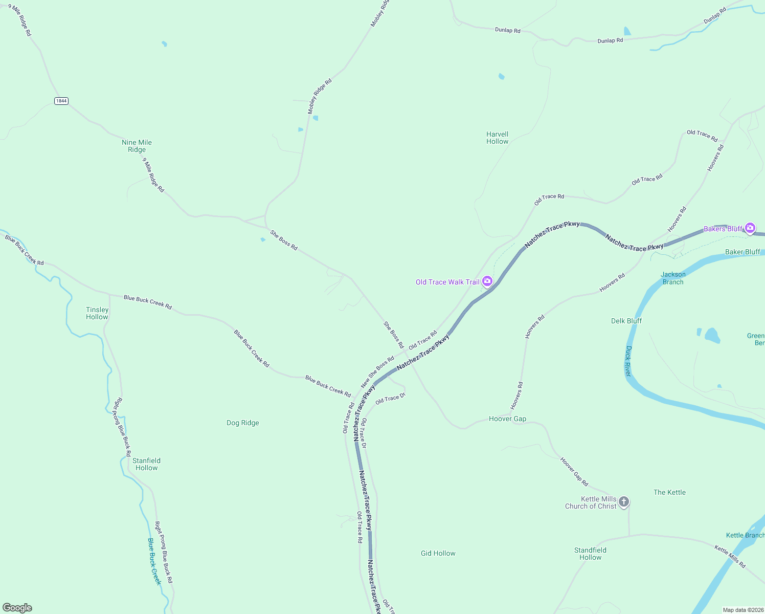 map of restaurants, bars, coffee shops, grocery stores, and more near 2813 She Boss Road in Duck River