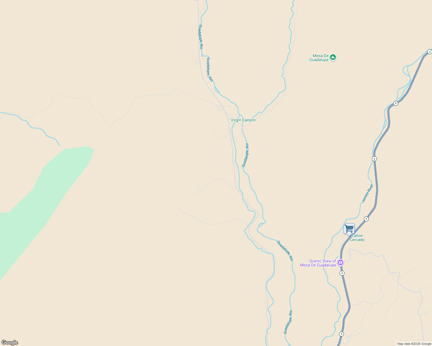 map of restaurants, bars, coffee shops, grocery stores, and more near 100 New Mexico 485 in Jemez Pueblo