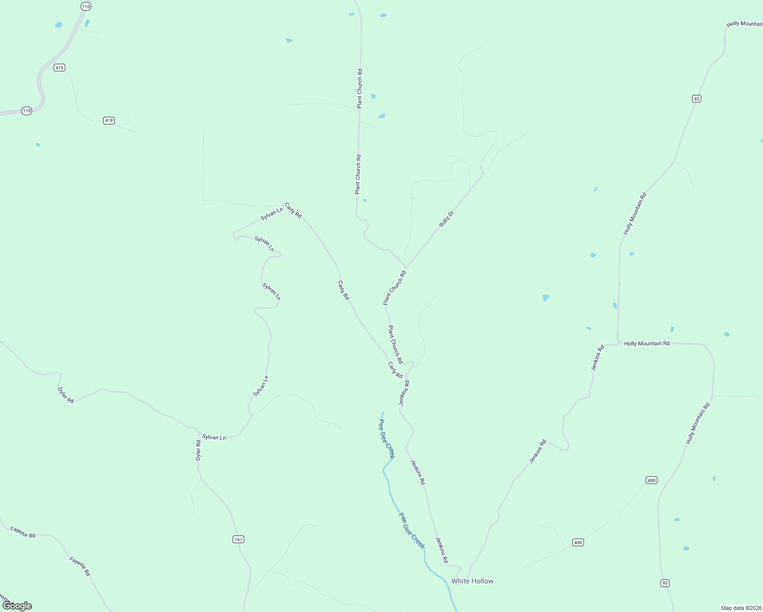 map of restaurants, bars, coffee shops, grocery stores, and more near 2251 Plant Church Road in Clinton