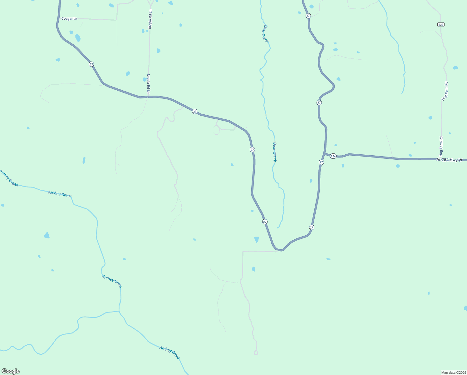 map of restaurants, bars, coffee shops, grocery stores, and more near 39355 Arkansas 27 in Tilly