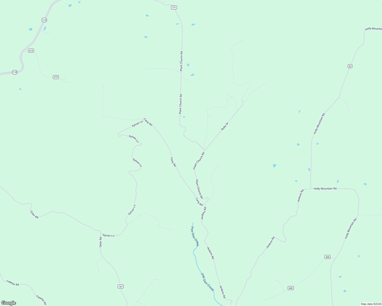 map of restaurants, bars, coffee shops, grocery stores, and more near 2251 Plant Church Road in Clinton