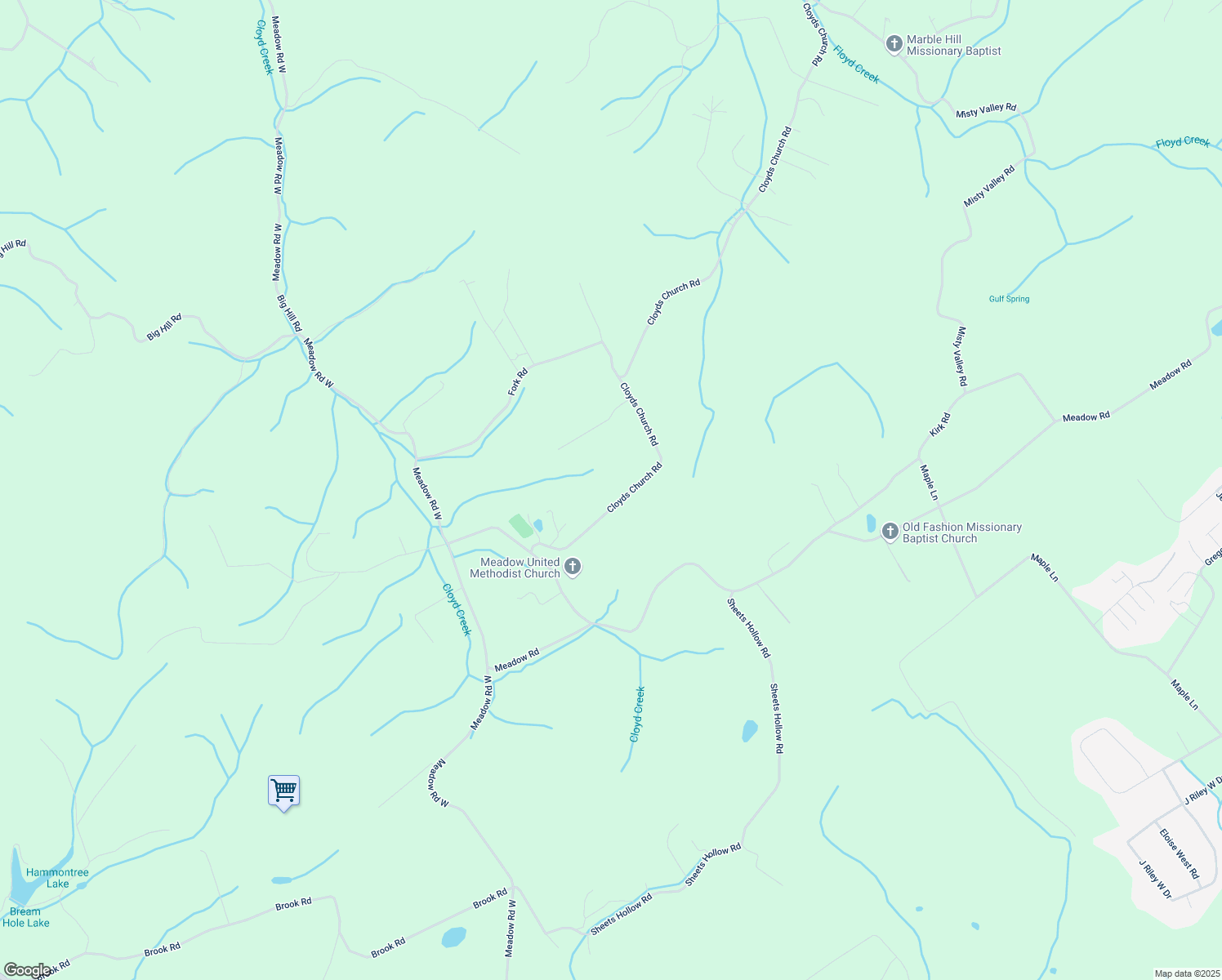 map of restaurants, bars, coffee shops, grocery stores, and more near 1328 Cloyds Church Rd in Greenback