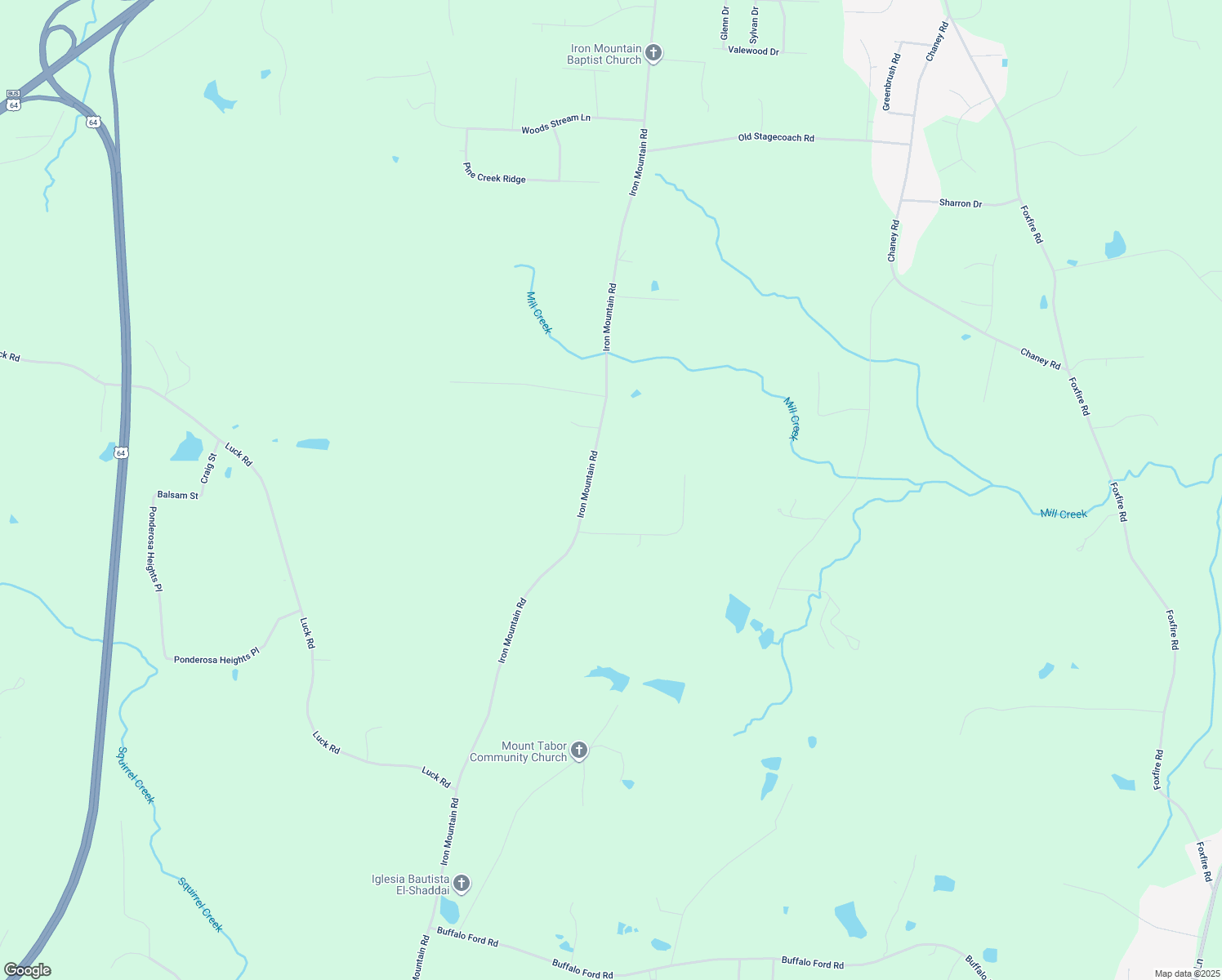 map of restaurants, bars, coffee shops, grocery stores, and more near 1035 Iron Mountain Road in Asheboro