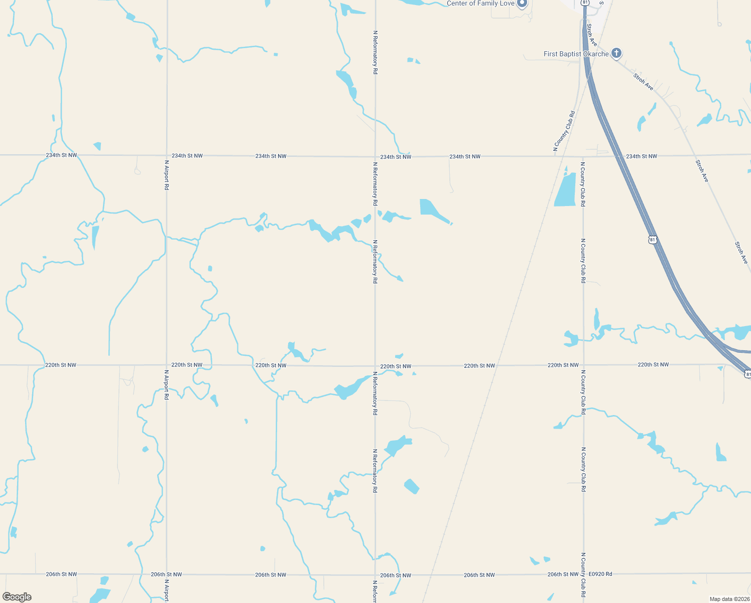 map of restaurants, bars, coffee shops, grocery stores, and more near 19375 North Reformatory Road in Okarche