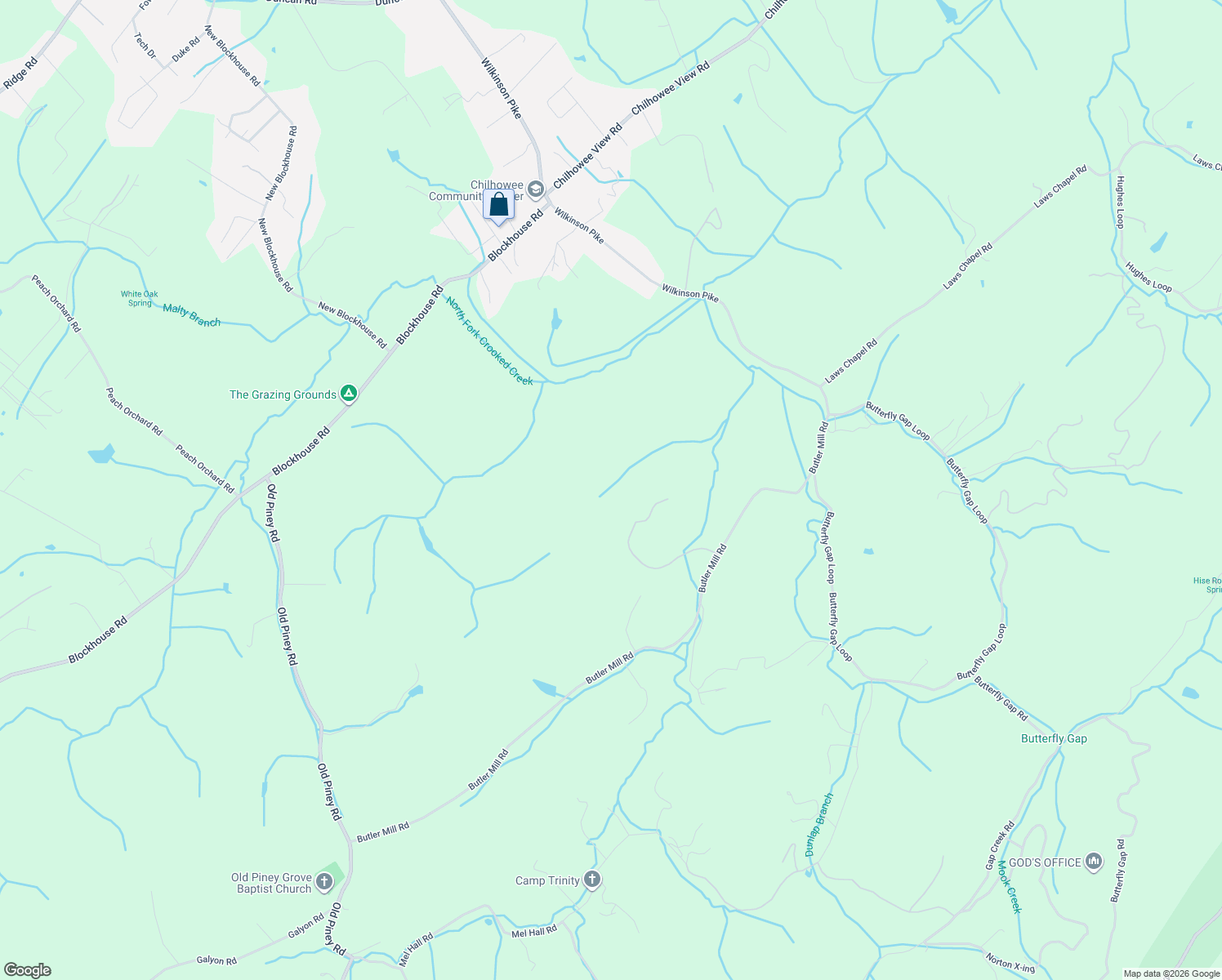map of restaurants, bars, coffee shops, grocery stores, and more near 4552 Crooked Creek Way in Maryville