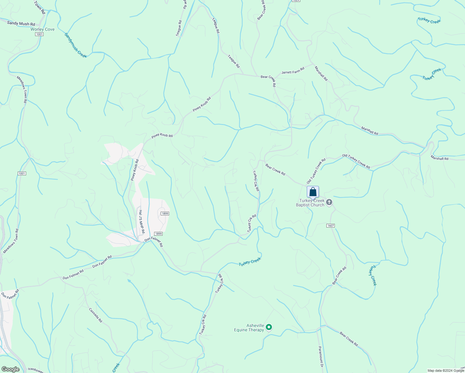 map of restaurants, bars, coffee shops, grocery stores, and more near 605 Turkey Creek Terrace in Leicester