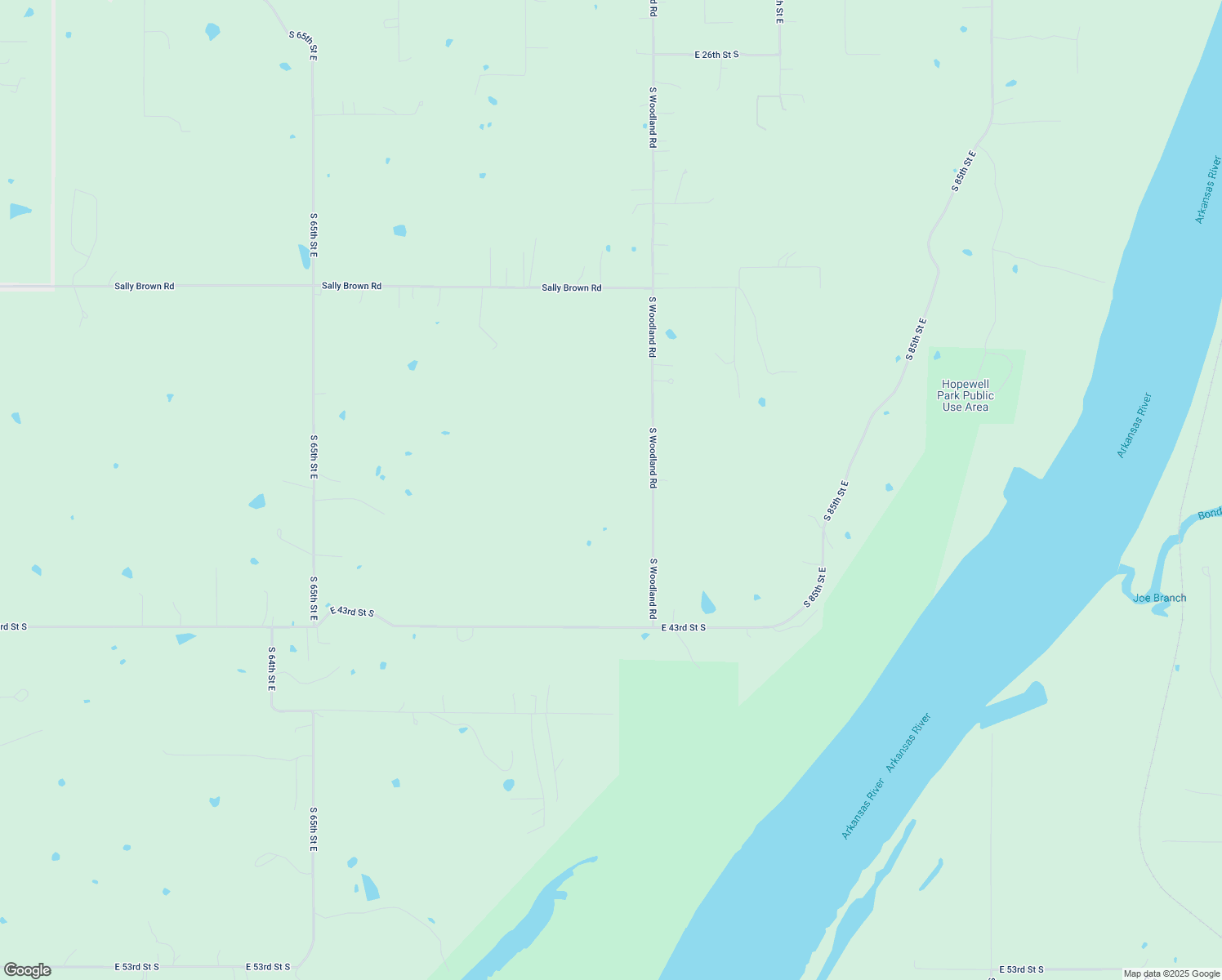 map of restaurants, bars, coffee shops, grocery stores, and more near 3901 South Woodland Road in Muskogee