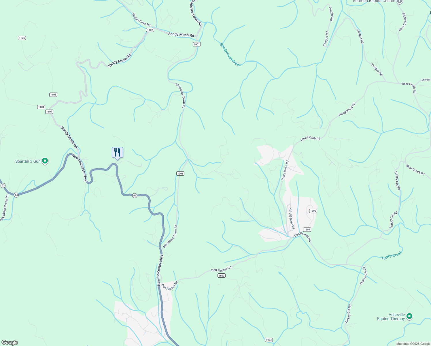 map of restaurants, bars, coffee shops, grocery stores, and more near 75 Mount Airy Road in Marshall